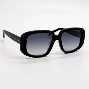 NEW CL40299U 01B CELINE SUNGLASSES BLACK GRAY WOMEN EYEWEAR CELINE CELINE 3 Dots CL40299U women Black Geometric  main image 2